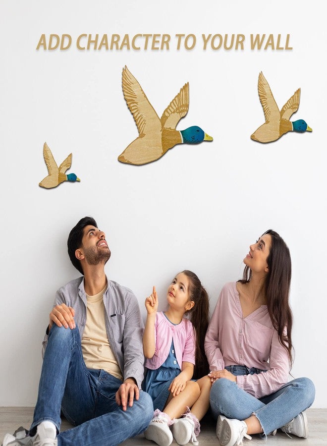 Midrean 3 Pcs Wooden Ducks Wall Decor for Bedroom Rustic Farm Carved Wood Wall Art for Home Living Room Kitchen Office Decorations - Image 5